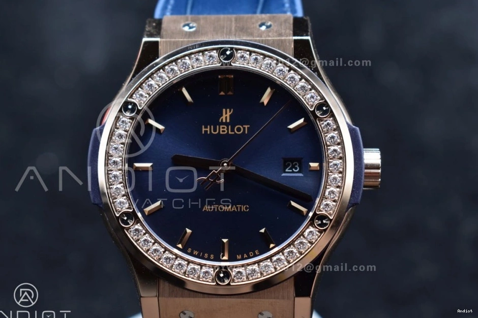 Diamond Classic Strap Best Fusion on Blue Dial Blue with Edition SS HBF Bezel Gummy 1:1 A2892 45mm 1203